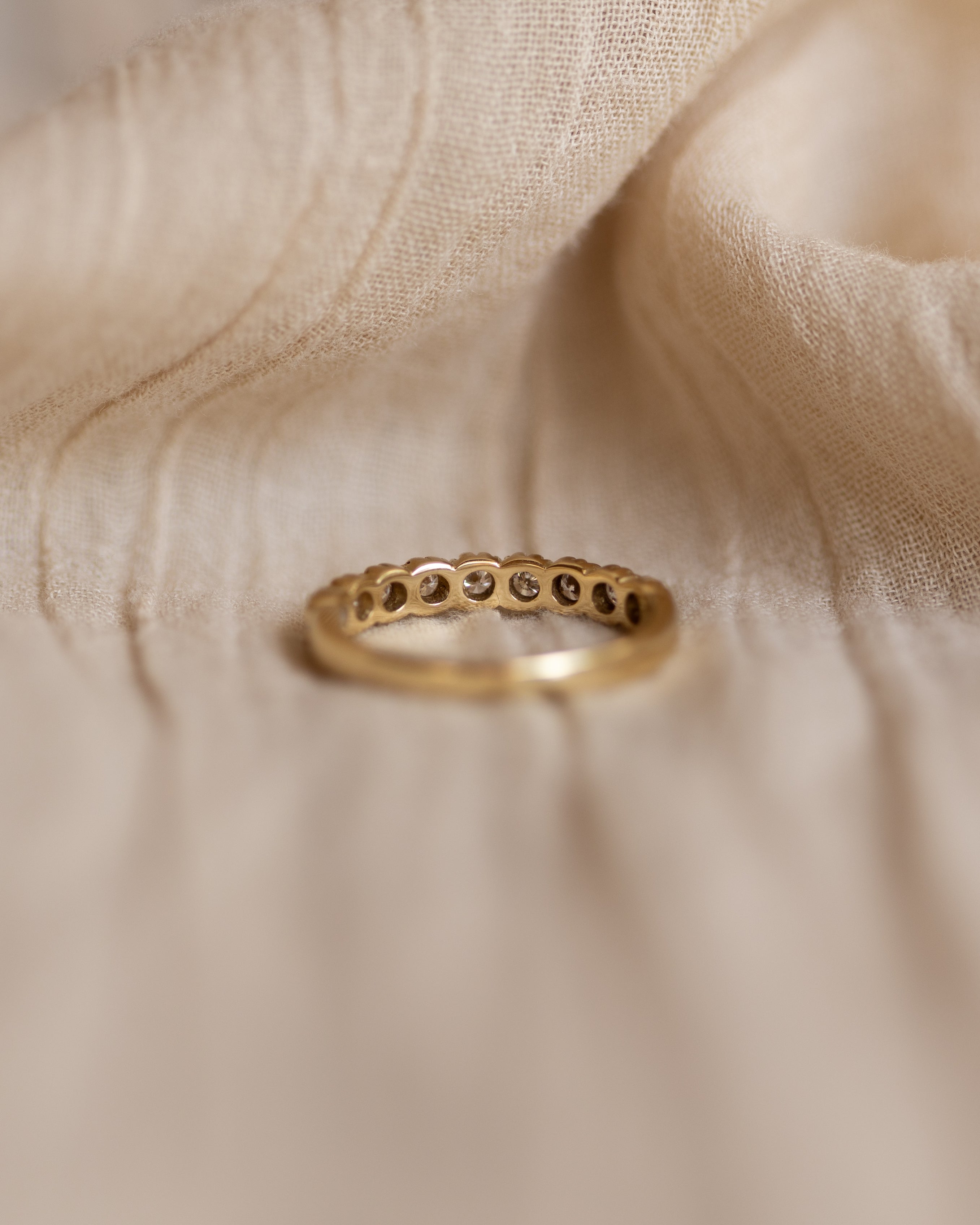 Maude 1985 Vintage 9ct Gold Diamond Half Eternity Ring