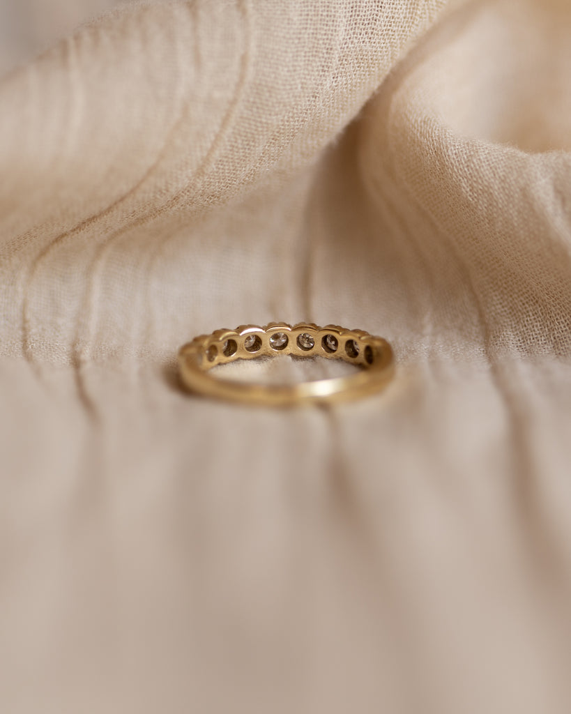 Maude 1985 Vintage 9ct Gold Diamond Half Eternity Ring