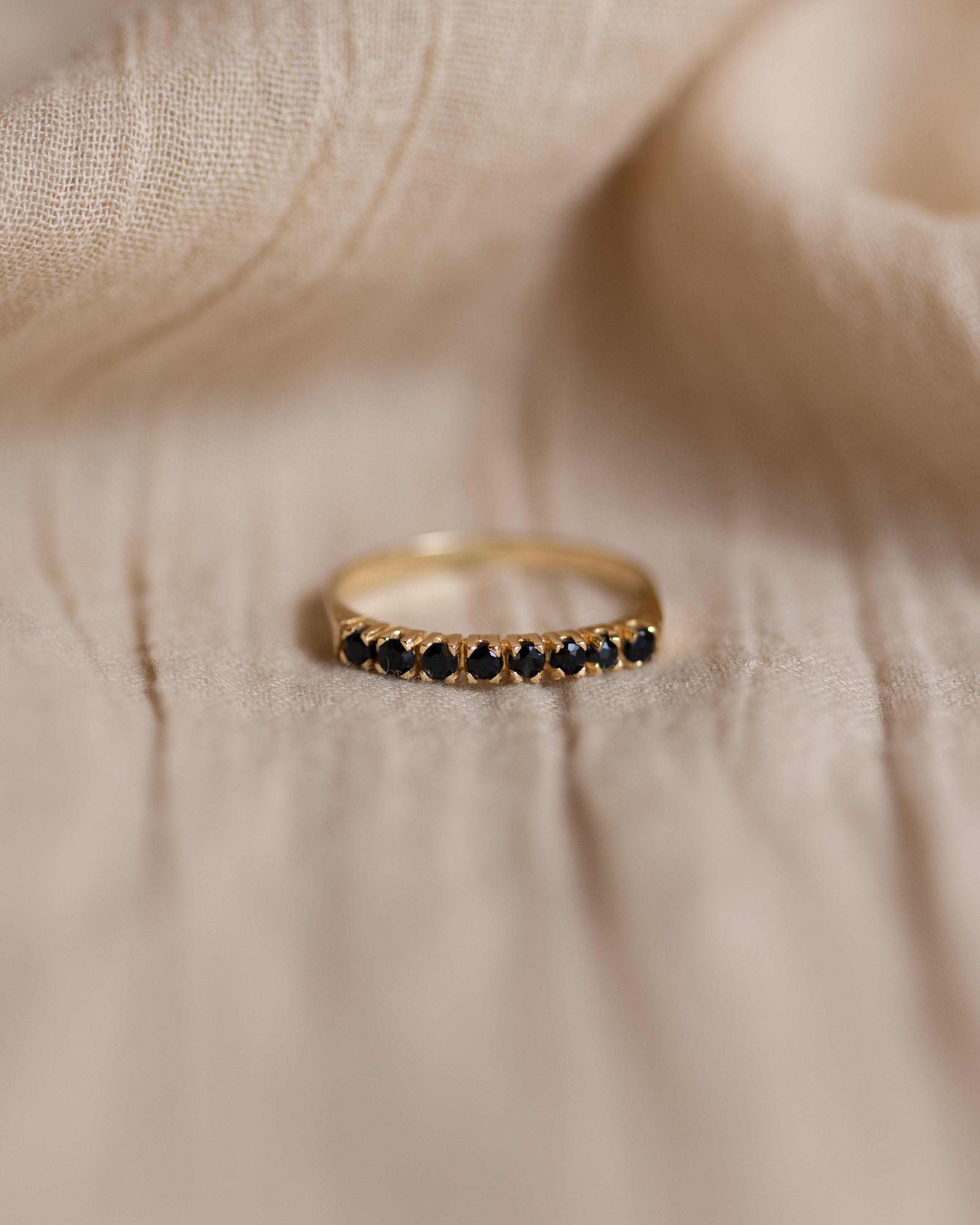 Basma Vintage 14ct Gold Sapphire Half Eternity Ring