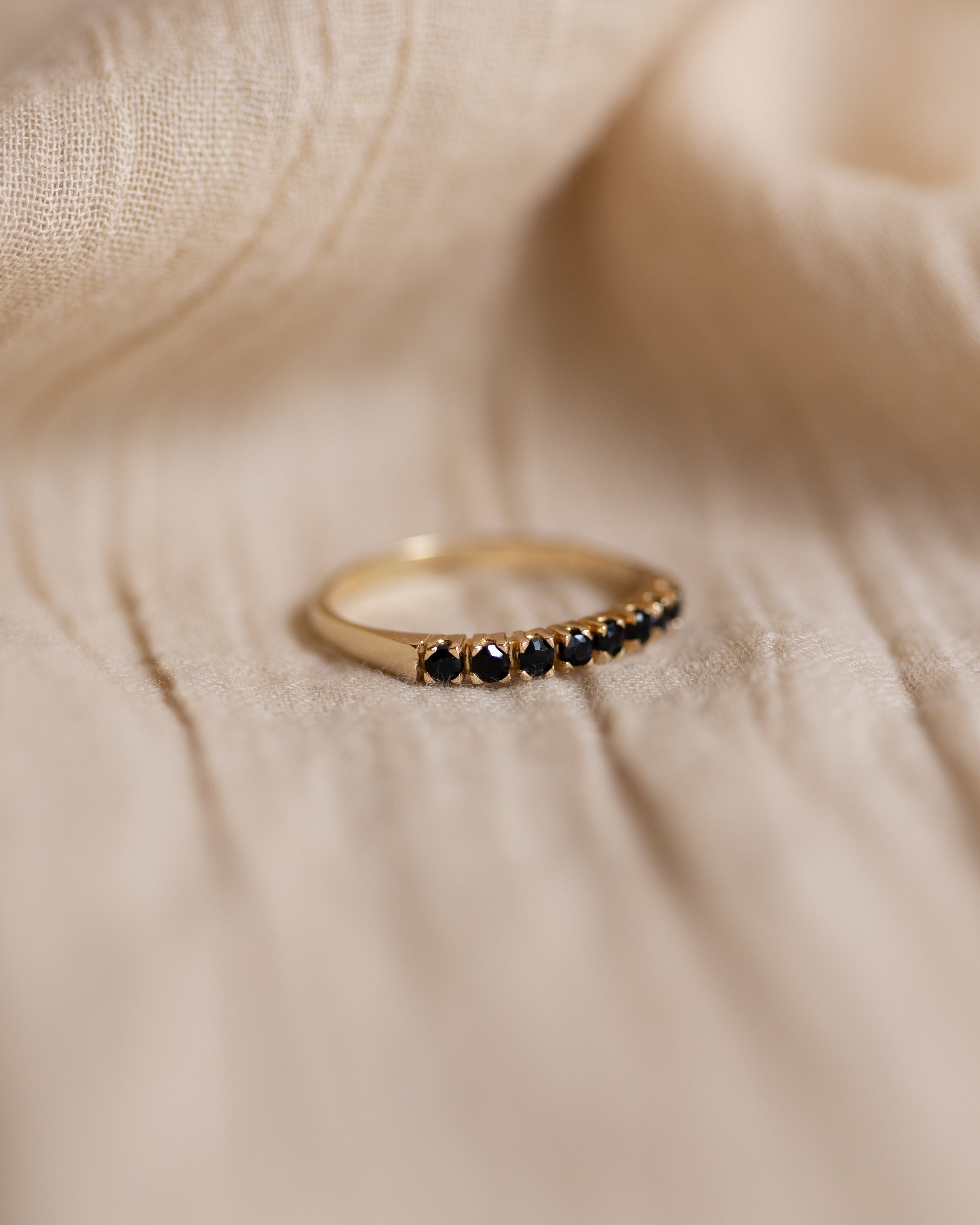 Basma Vintage 14ct Gold Sapphire Half Eternity Ring