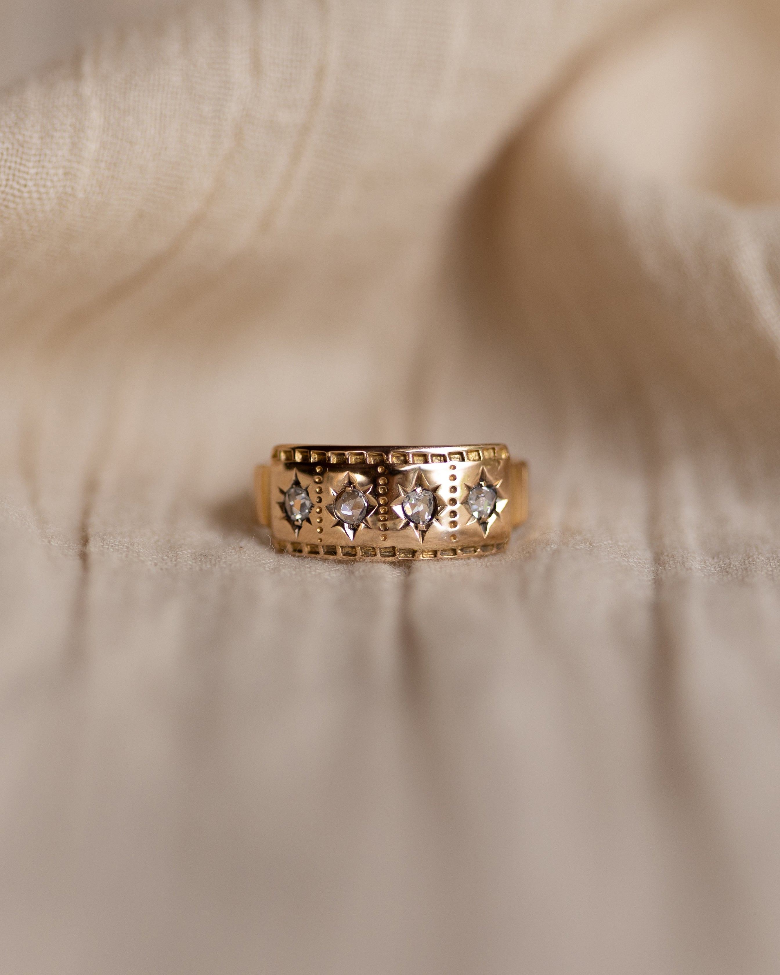 Calista 1884 Antique 18ct Gold Diamond Four Stone Ring