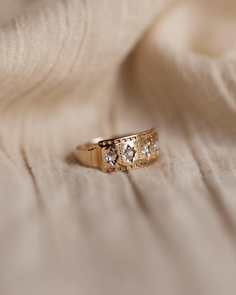 Calista 1884 Antique 18ct Gold Diamond Four Stone Ring