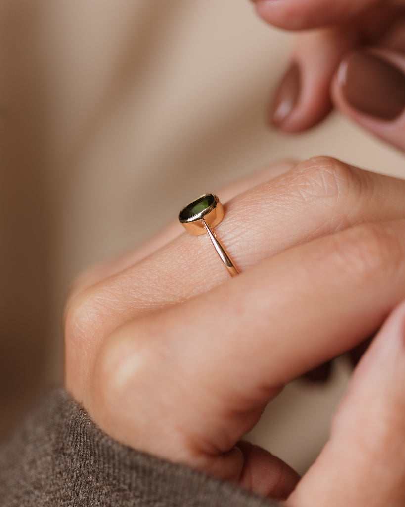 Hester Antique 18ct Gold Tourmaline Single Stone Ring