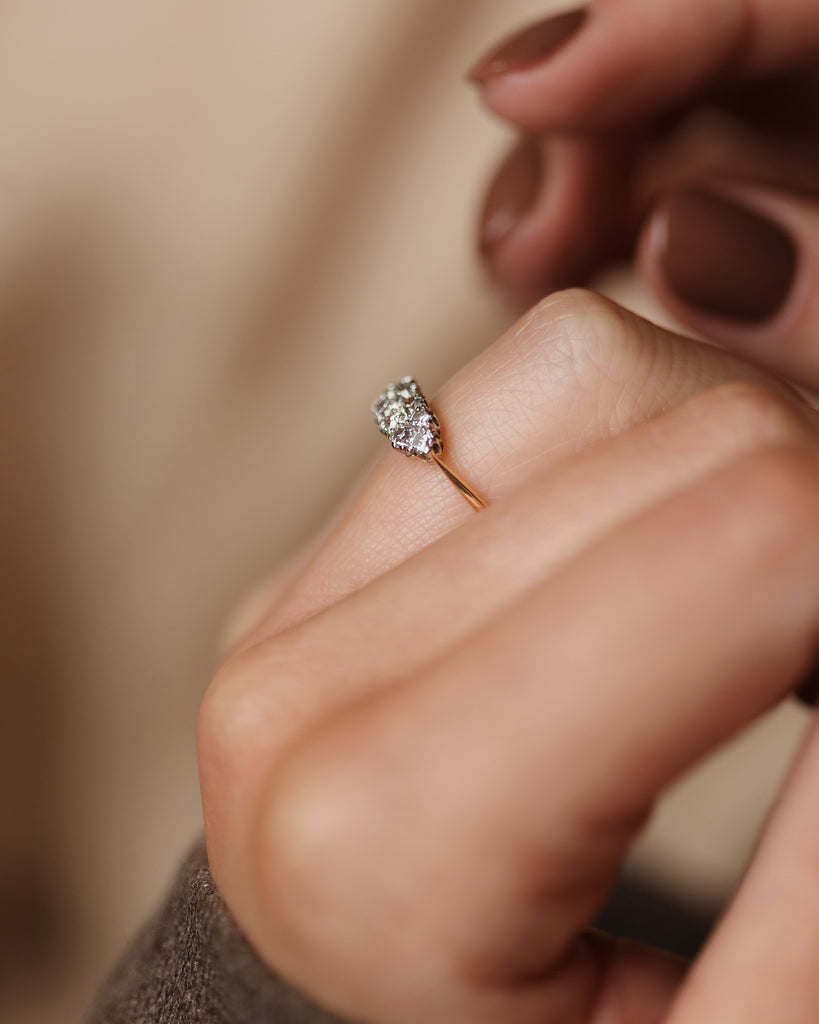 Gracia Antique Art Deco 18ct Gold Diamond Ten Stone Ring