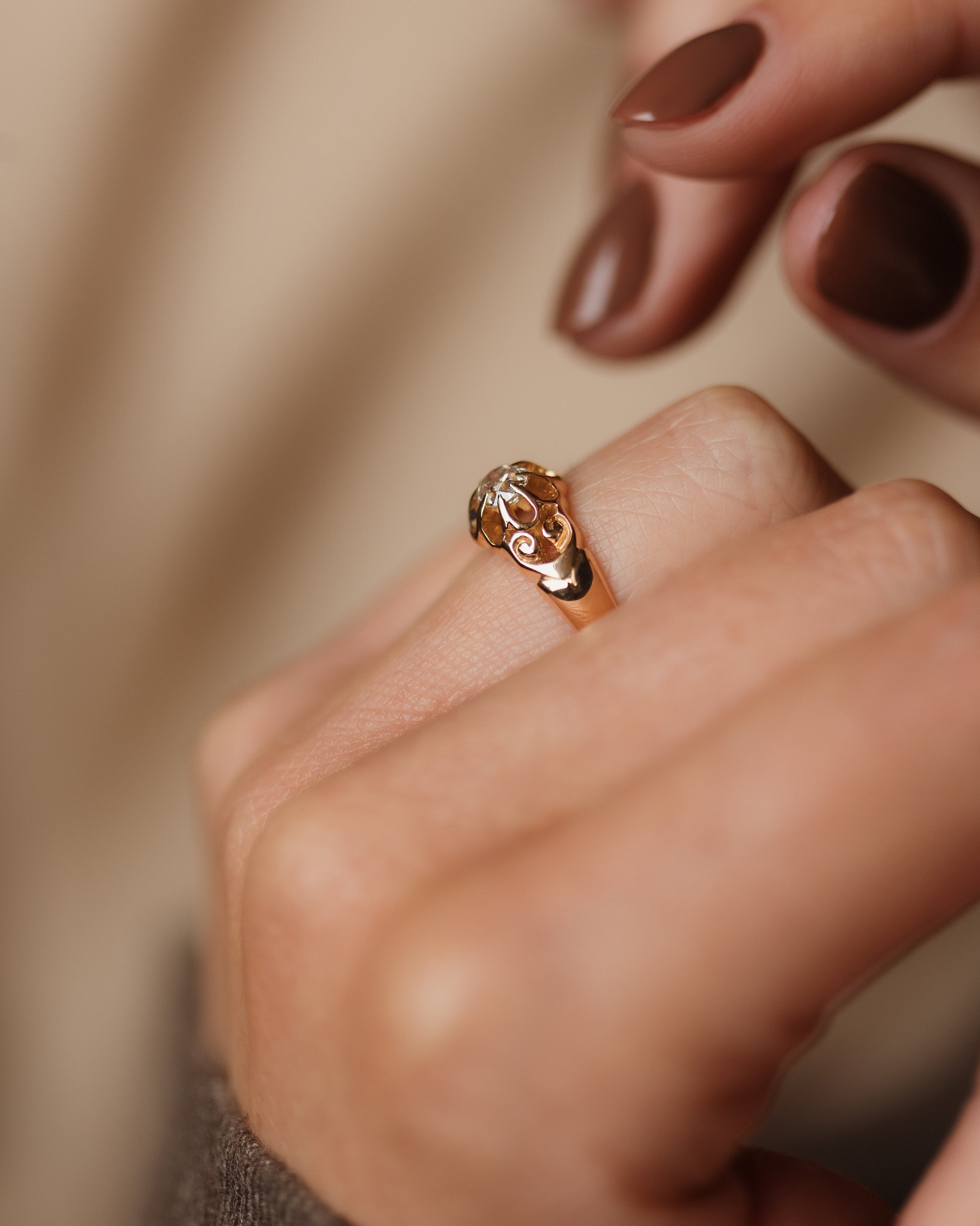Lillian 1907 Antique Edwardian 18ct Gold Diamond Single Stone Ring