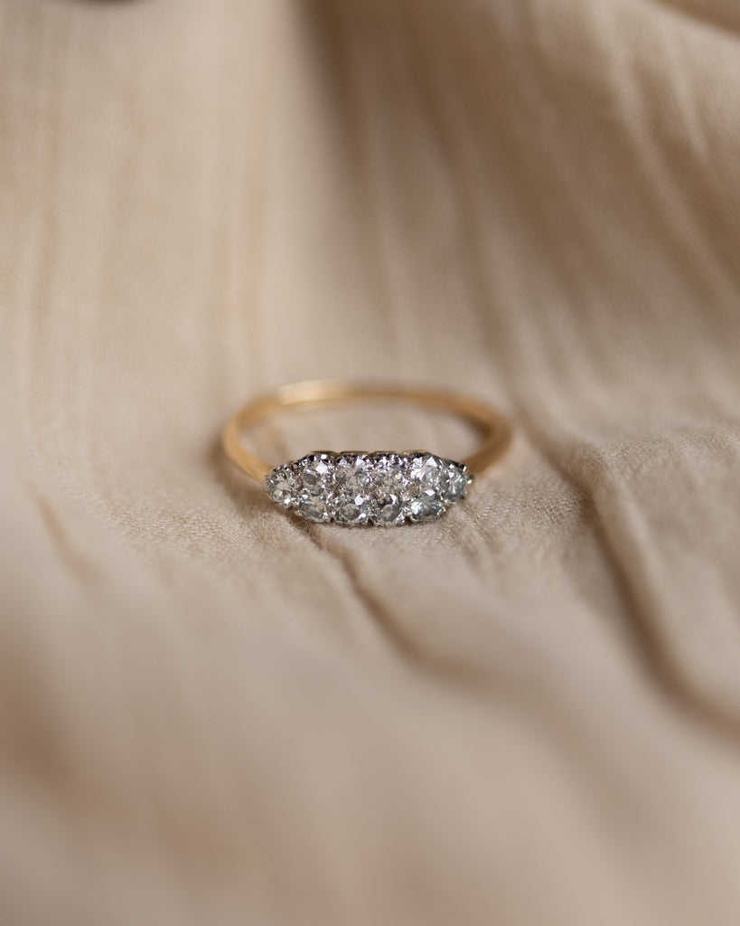 Gracia Antique Art Deco 18ct Gold Diamond Ten Stone Ring