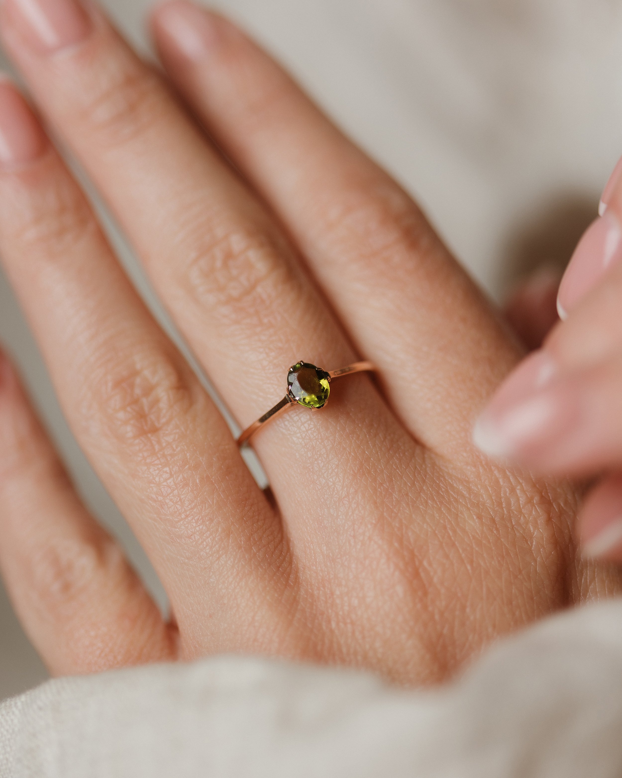 Fiona Vintage 9ct Gold Tourmaline Single Stone Ring