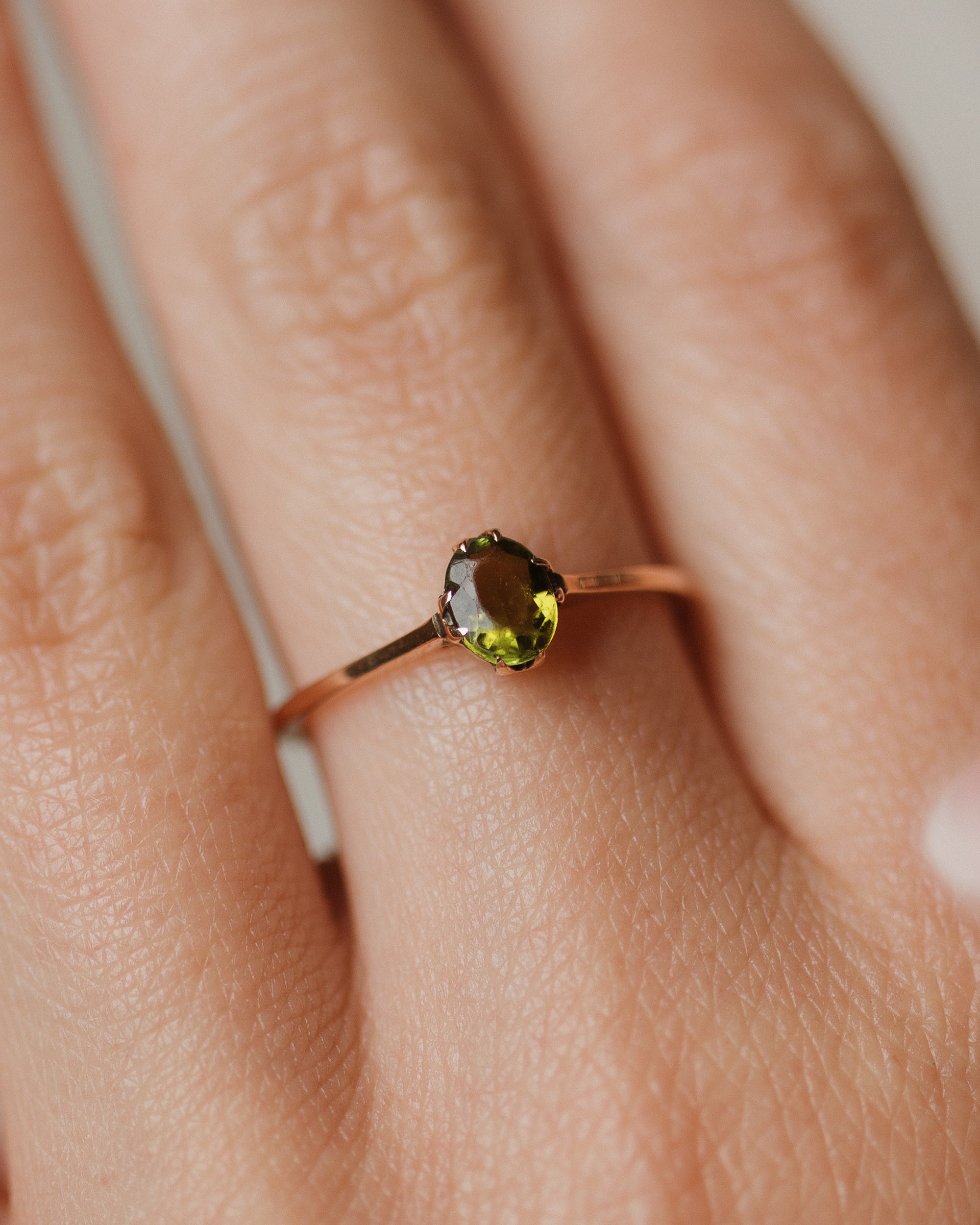 Fiona Vintage 9ct Gold Tourmaline Single Stone Ring