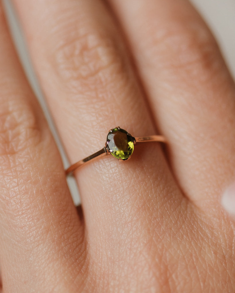 Fiona Vintage 9ct Gold Tourmaline Single Stone Ring