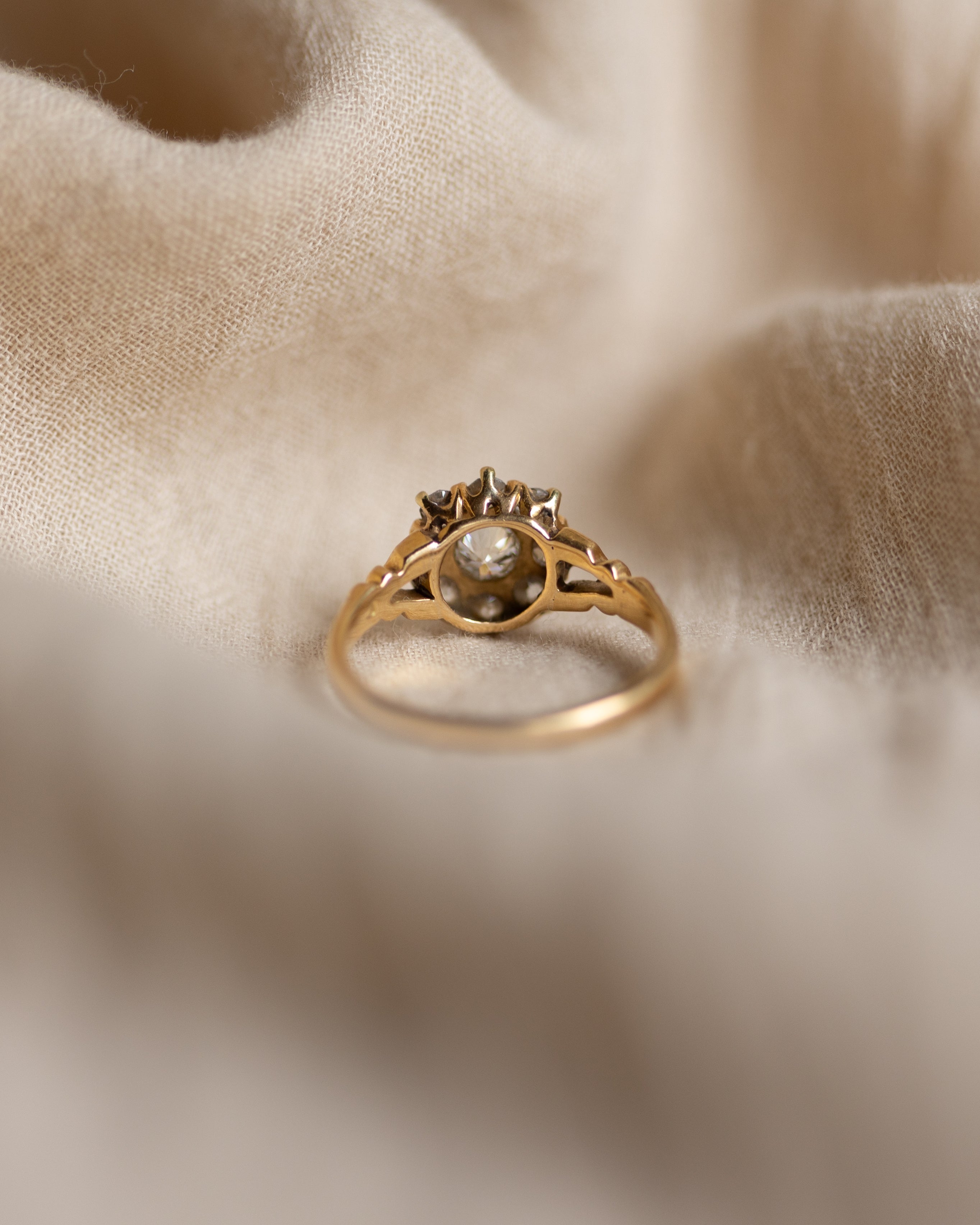 Antoinette 1897 Antique Victorian 18ct Gold Diamond Cluster Ring