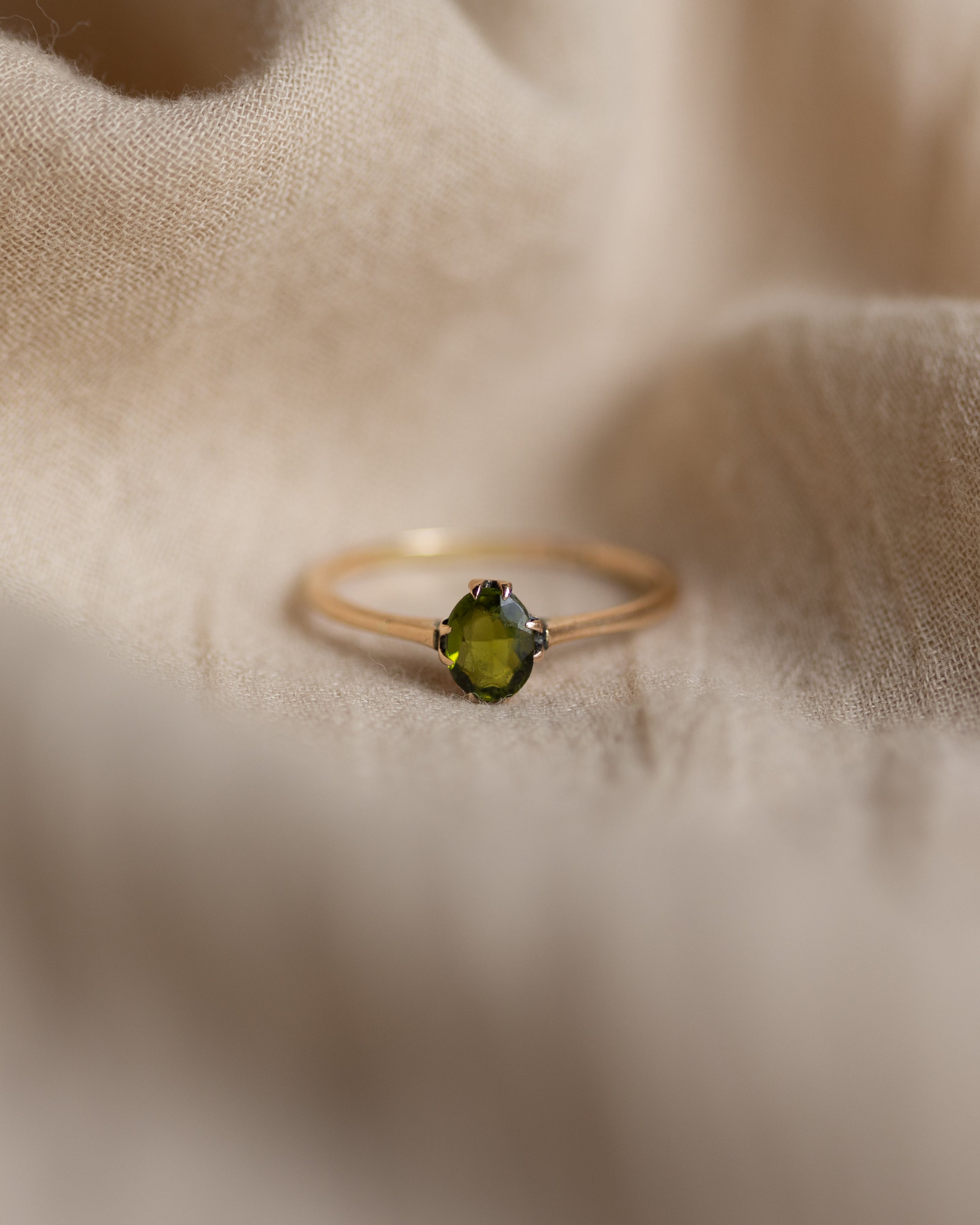 Fiona Vintage 9ct Gold Tourmaline Single Stone Ring