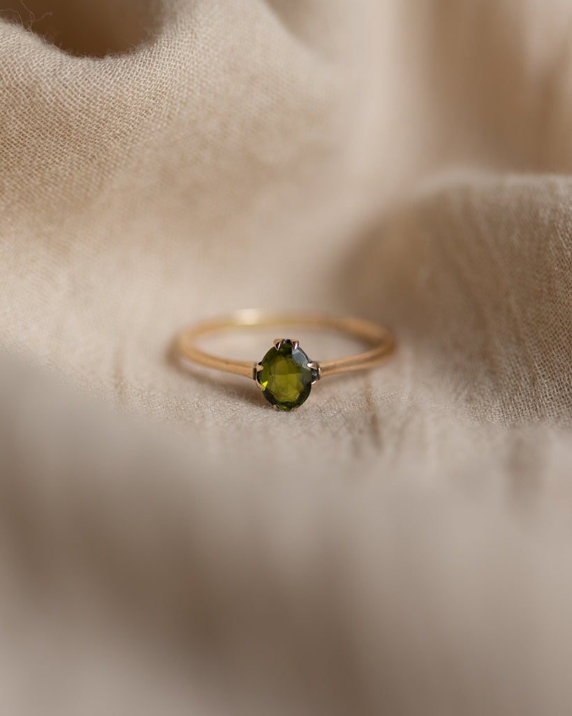 Fiona Vintage 9ct Gold Tourmaline Single Stone Ring