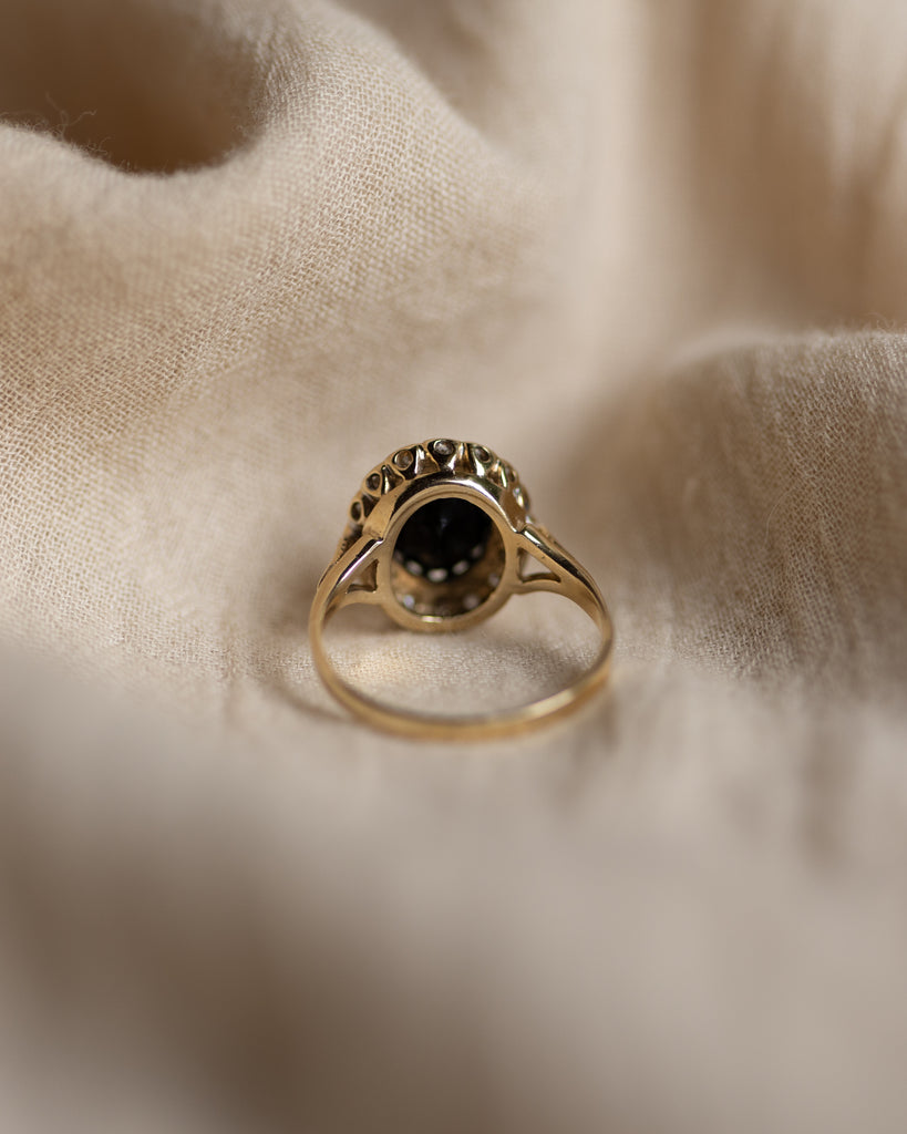 Winifred 1989 Vintage 9ct Gold Sapphire & Diamond Cluster Ring