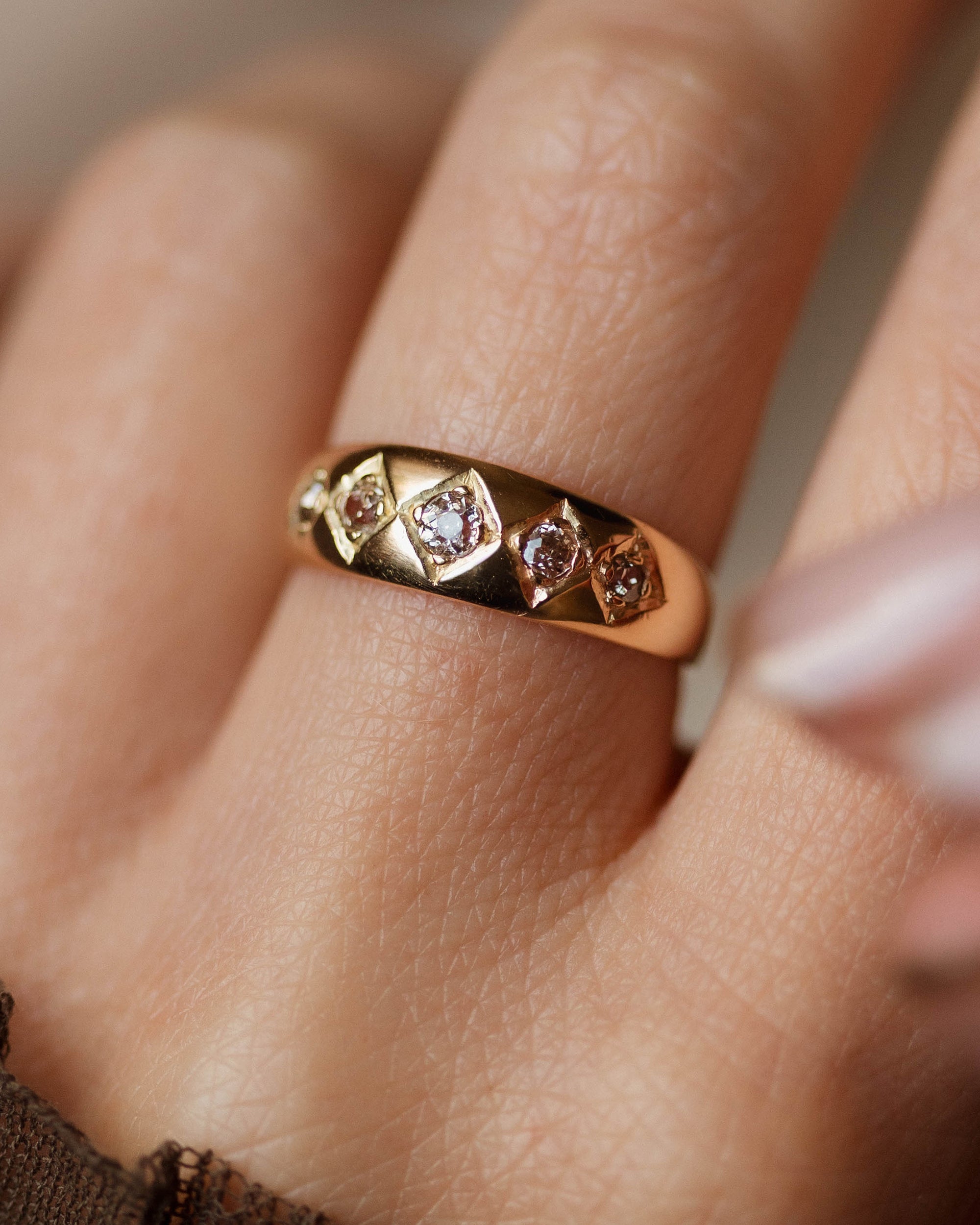 Yvette 1814 Antique 18ct Gold Five Stone Diamond Ring