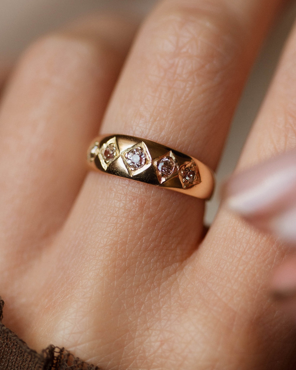 Yvette 1814 Antique 18ct Gold Five Stone Diamond Ring