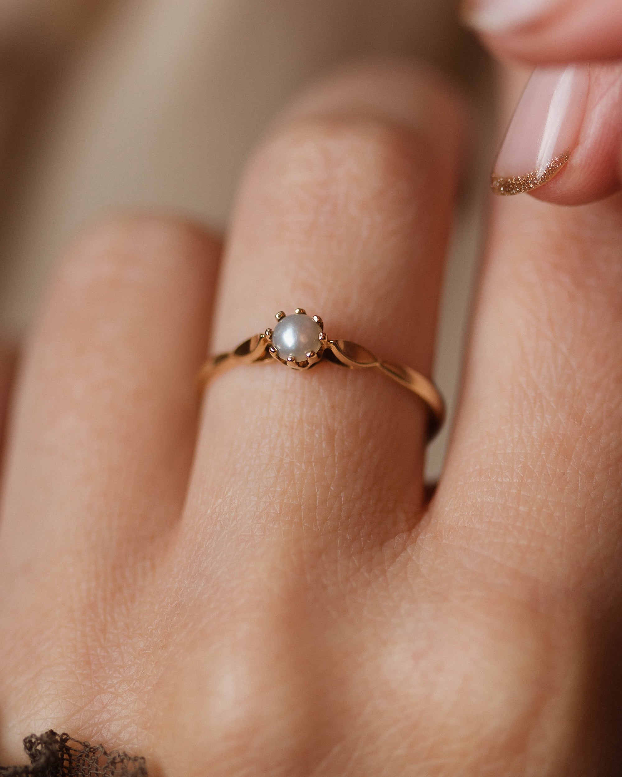 Lavinia 1986 Vintage 9ct Gold Pearl Single Stone Ring
