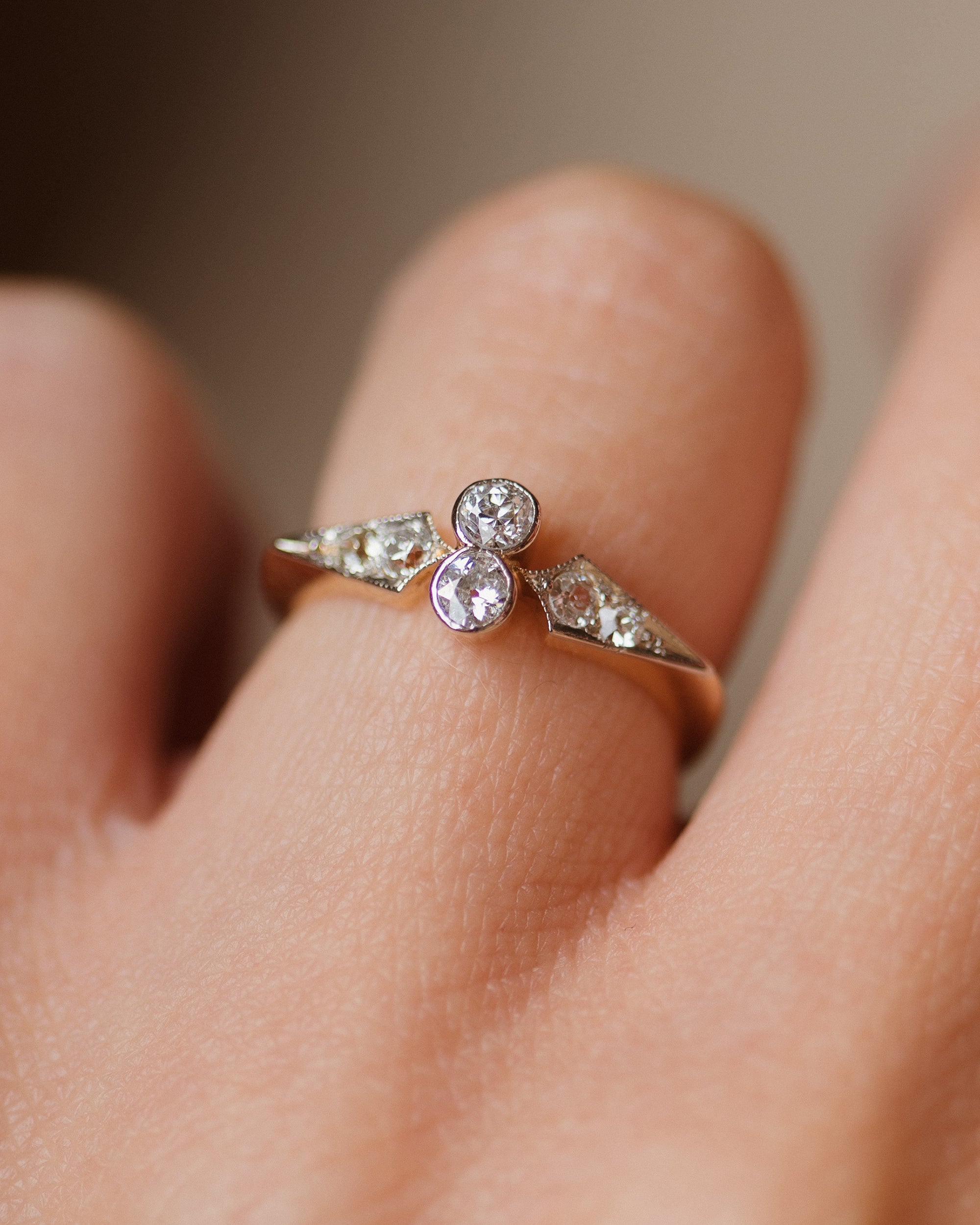 Edwina Antique Edwardian 18ct Gold Toi Et Moi Diamond Ring