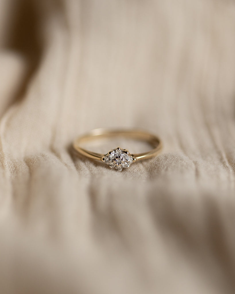 Felicity Vintage 9ct Gold Diamond Cluster Ring