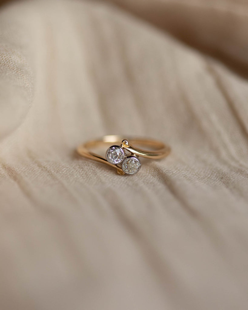 Grace Antique 18ct Gold Diamond Toi Et Moi Ring