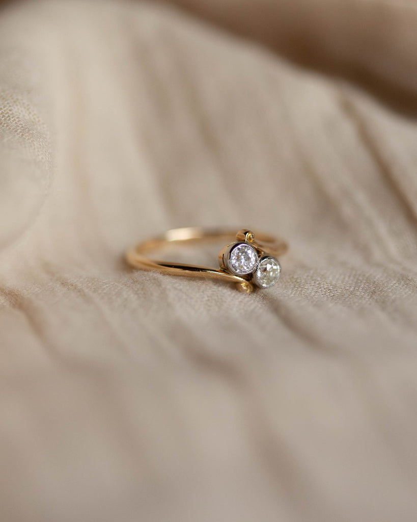 Grace Antique 18ct Gold Diamond Toi Et Moi Ring