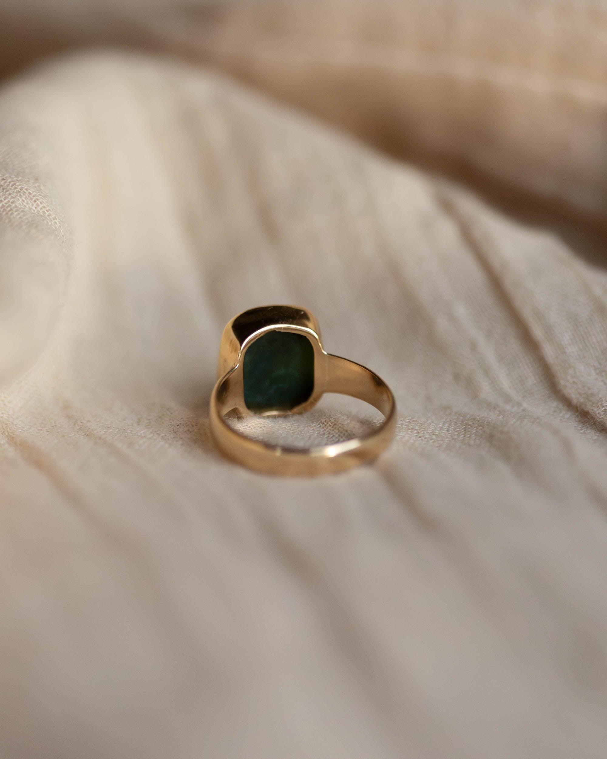 Beulah 1875 Antique Victorian 18ct Gold Bloodstone Signet Ring
