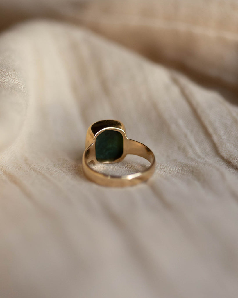 Beulah 1875 Antique Victorian 18ct Gold Bloodstone Signet Ring