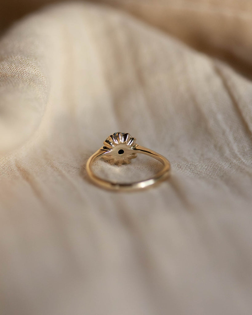 Martha 1980 Vintage 9ct Gold Emerald & Diamond Cluster Ring