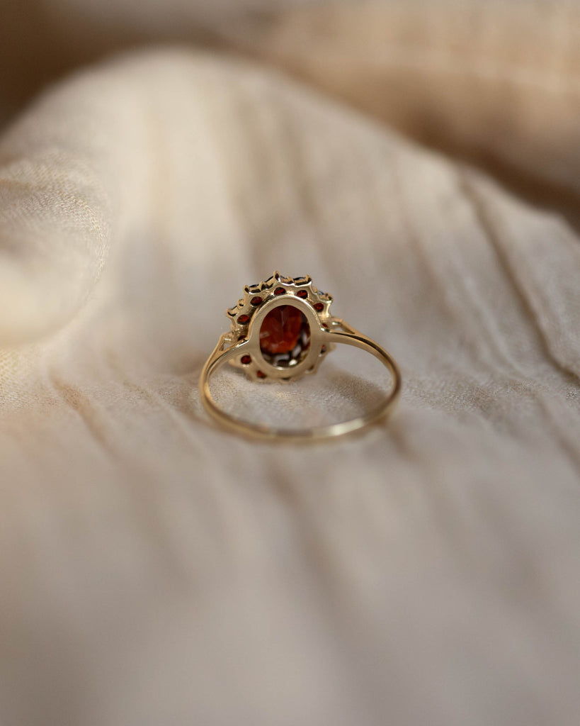 Audra Vintage 9ct Gold Garnet Cluster Ring