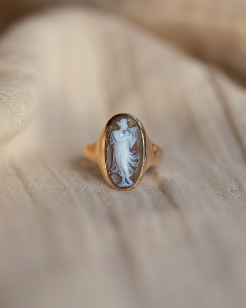 Athena 1911 Antique 9ct Gold Sardonyx Cameo Ring