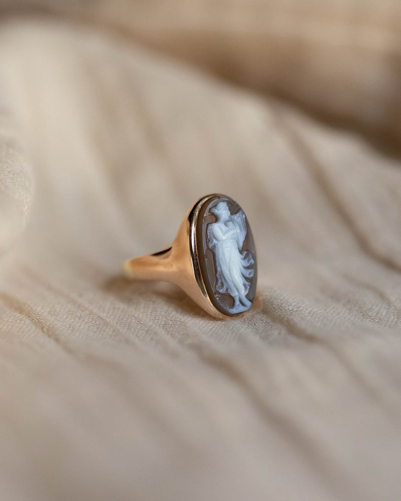 Athena 1911 Antique 9ct Gold Sardonyx Cameo Ring