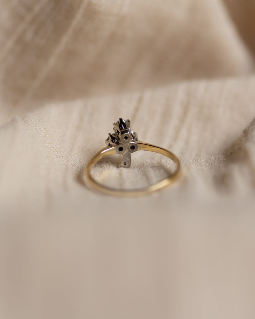 Nóirín Vintage 18ct Gold Diamond Clover Ring