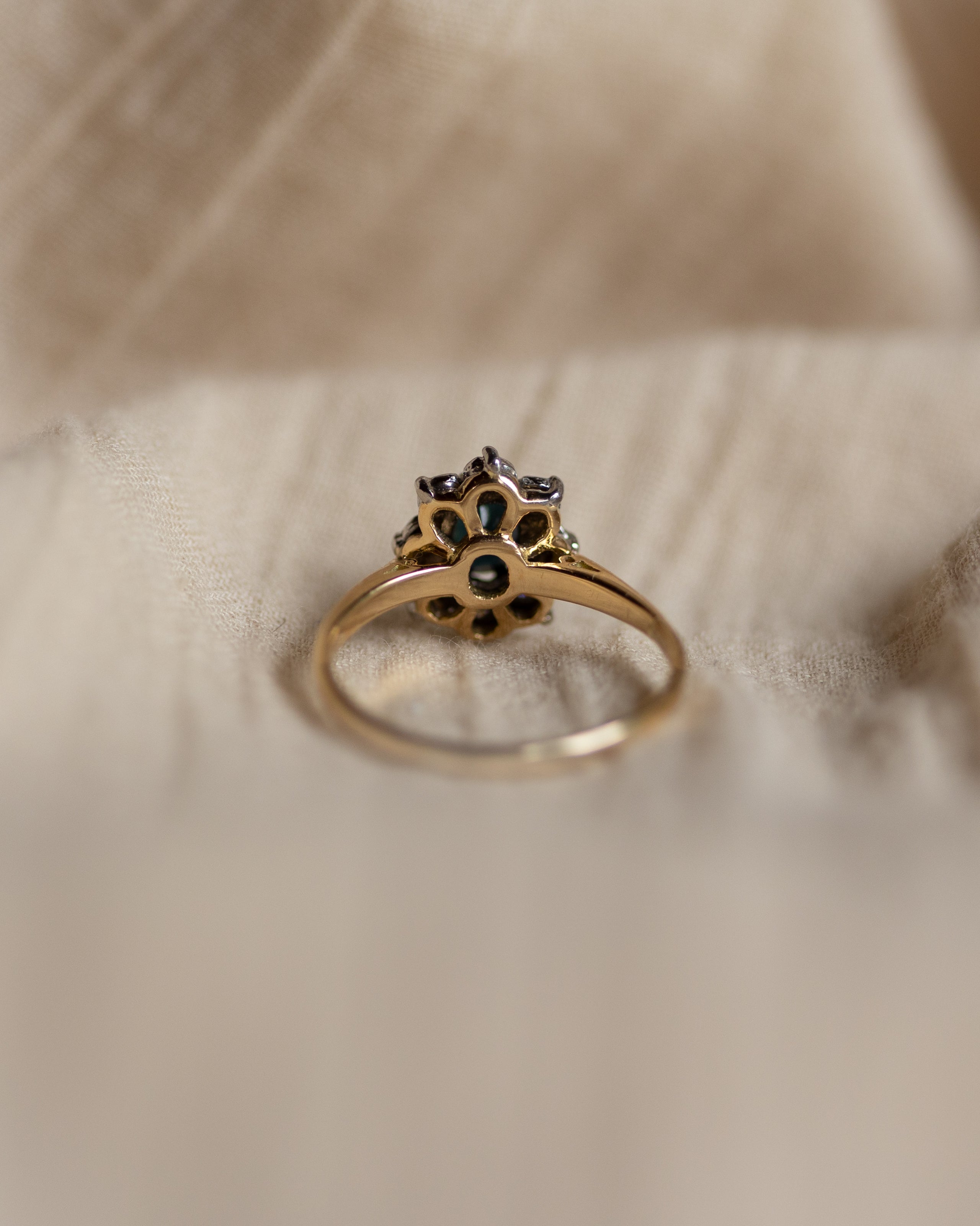 Nancie Vintage 18ct Gold Sapphire & Diamond Cluster Ring