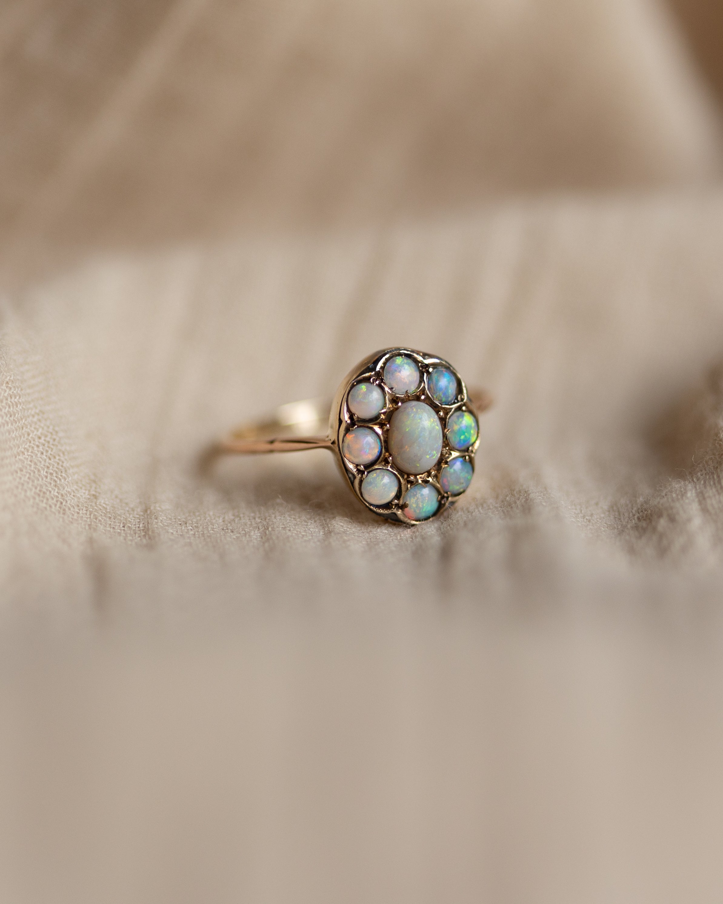 Odette Antique 9ct Gold Opal Cluster Ring
