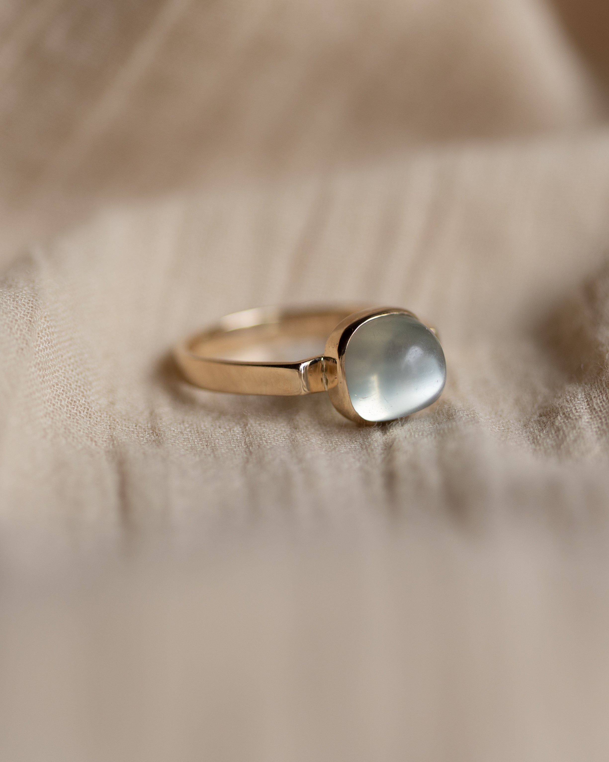 Nicolette 1984 Vintage 9ct Gold Moonstone Single Stone Ring
