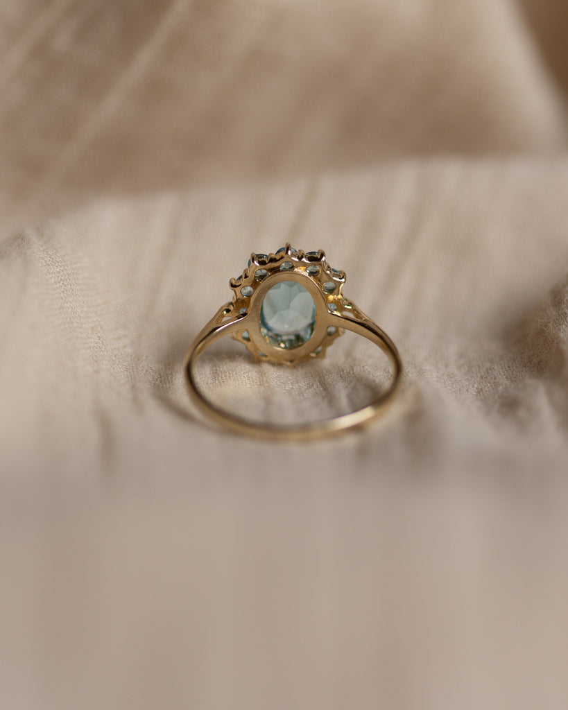 Elise Vintage 9ct Gold Topaz Cluster Ring