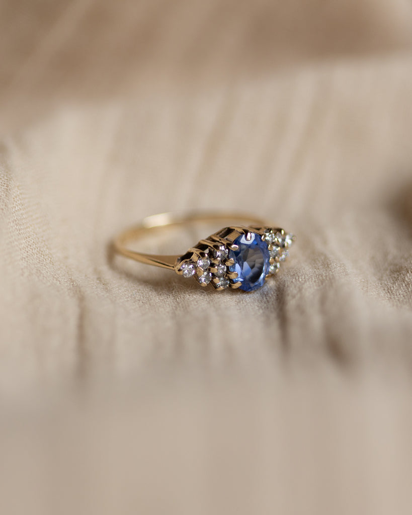 Rosita 1989 Vintage 9ct Gold Sapphire & Diamond Ring