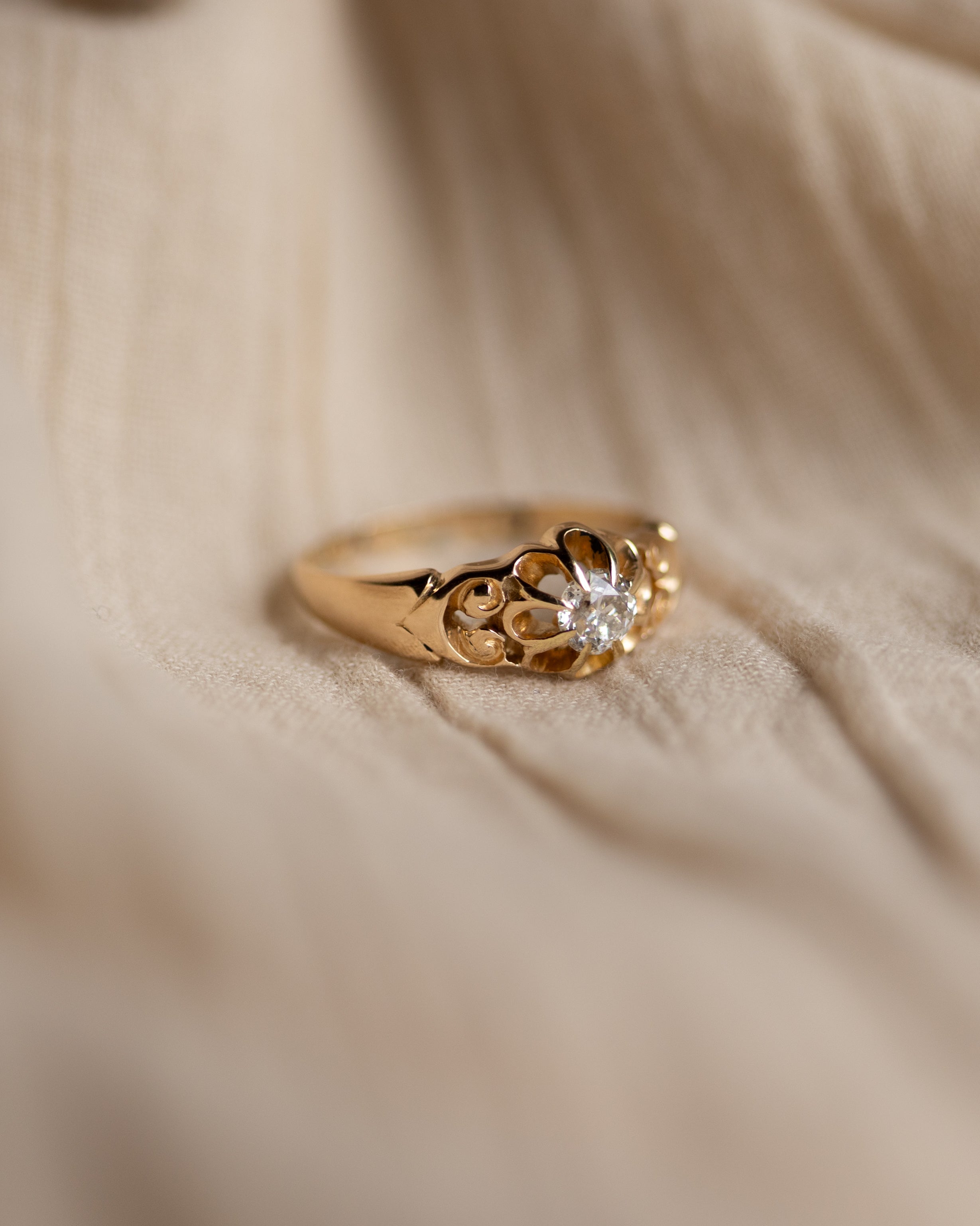 Lillian 1907 Antique Edwardian 18ct Gold Diamond Single Stone Ring