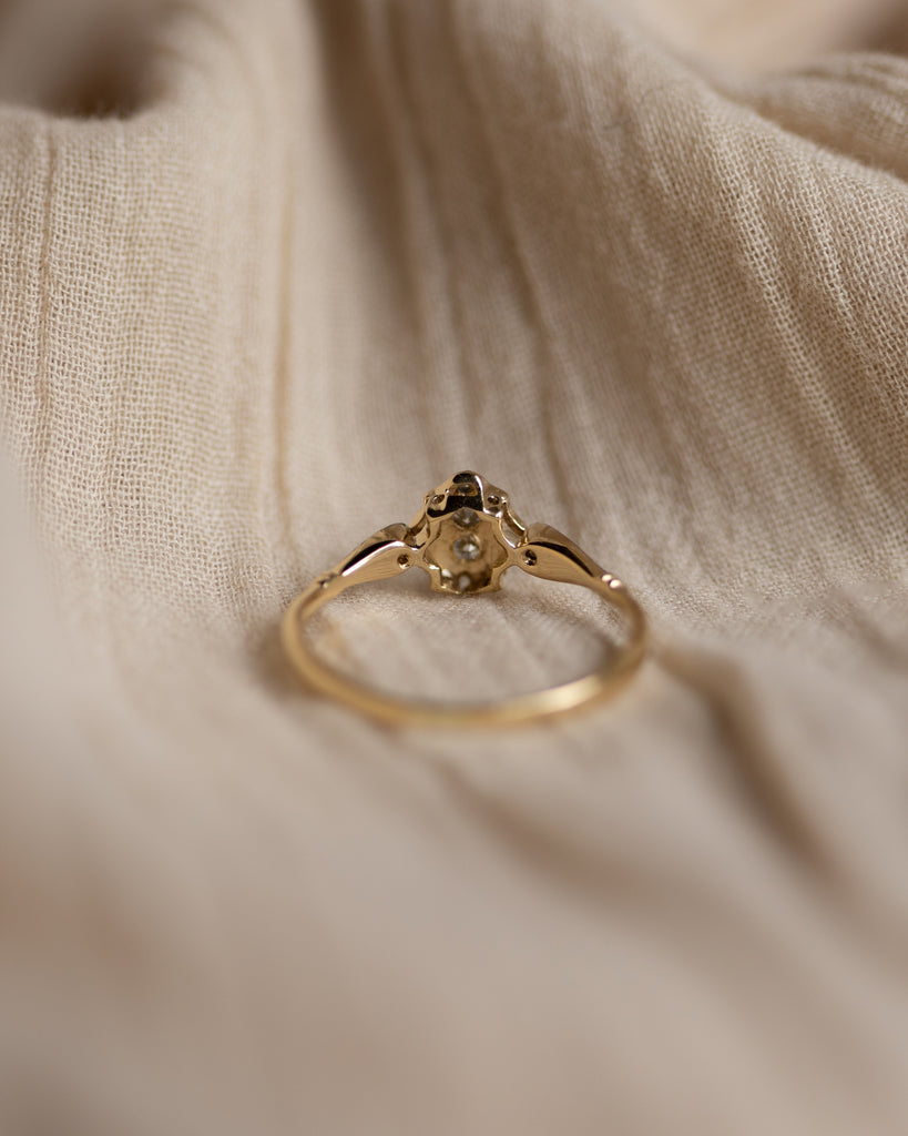 Edeline Antique Art Deco 18ct Gold Diamond Panel Ring