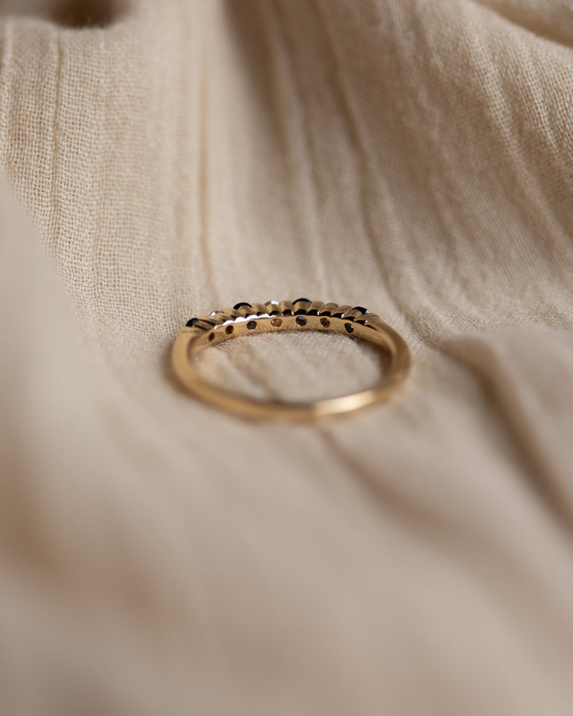 Josephine Vintage 18ct Gold Sapphire & Diamond Half Eternity Ring