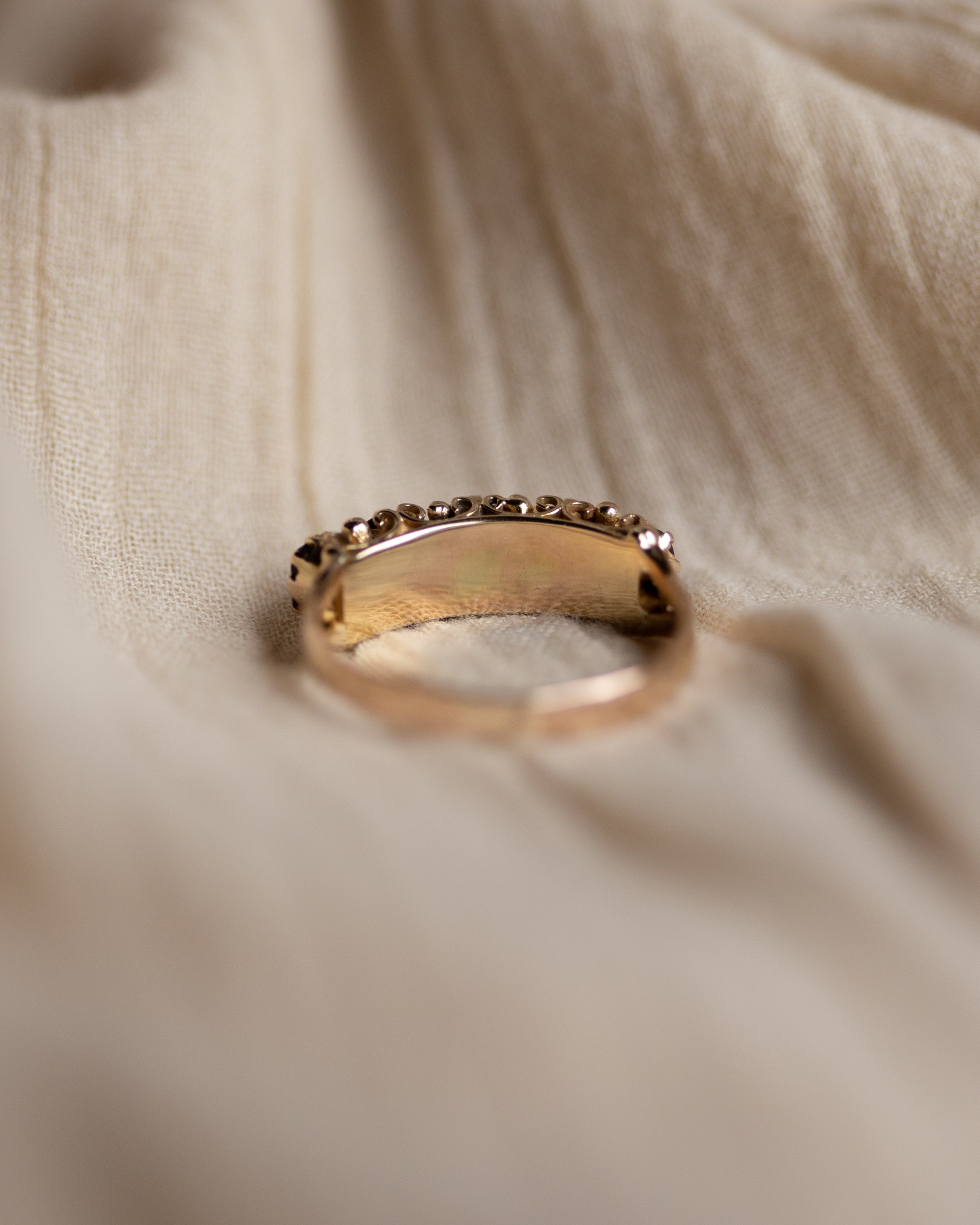 Euphemia 1873 Antique 15ct Gold Almandine Garnet Five Stone Ring