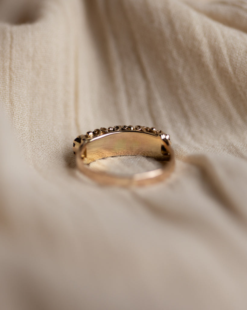 Euphemia 1873 Antique 15ct Gold Almandine Garnet Five Stone Ring