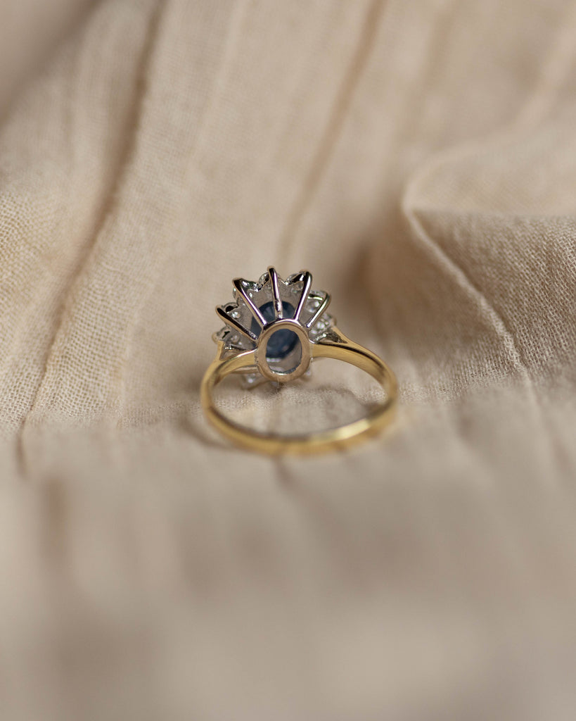 Irena Vintage 18ct Gold Sapphire & Diamond Cluster Ring