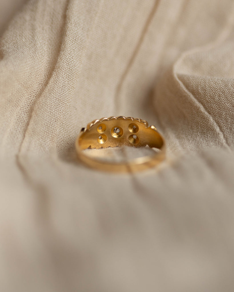 Mireille 1910 Antique 18ct Gold Star Set Diamond Ring