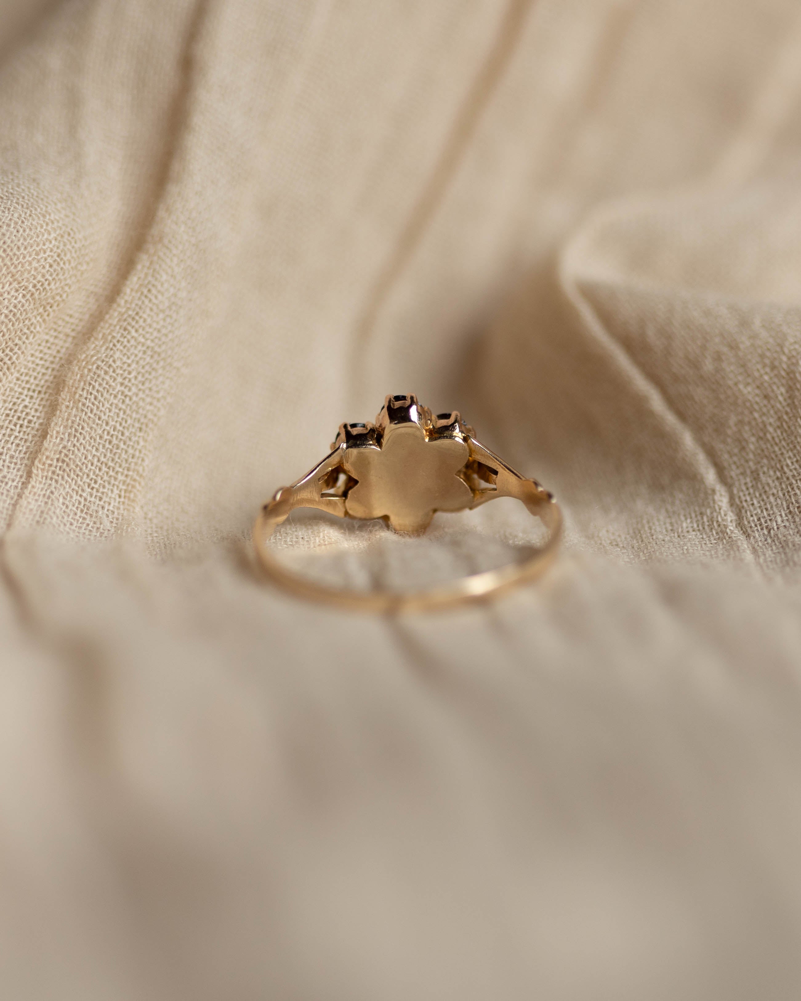 Paulette Antique 9ct Gold Garnet Daisy Cluster Ring