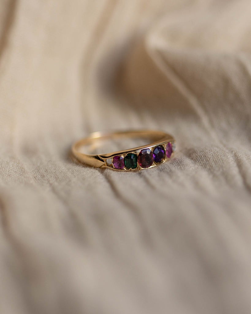 Emilia Antique 15ct Gold Regard Acrostic Six Stone Ring