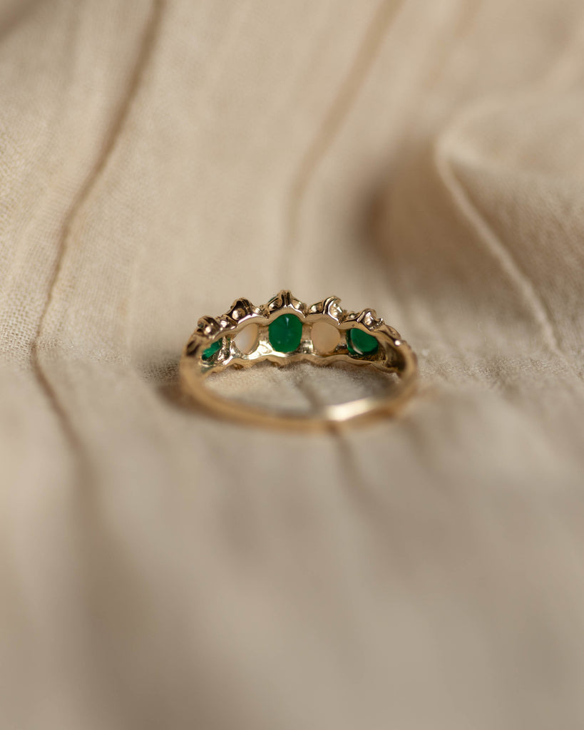 Juliana 1996 Vintage 9ct Gold Emerald & Opal Five Stone Ring