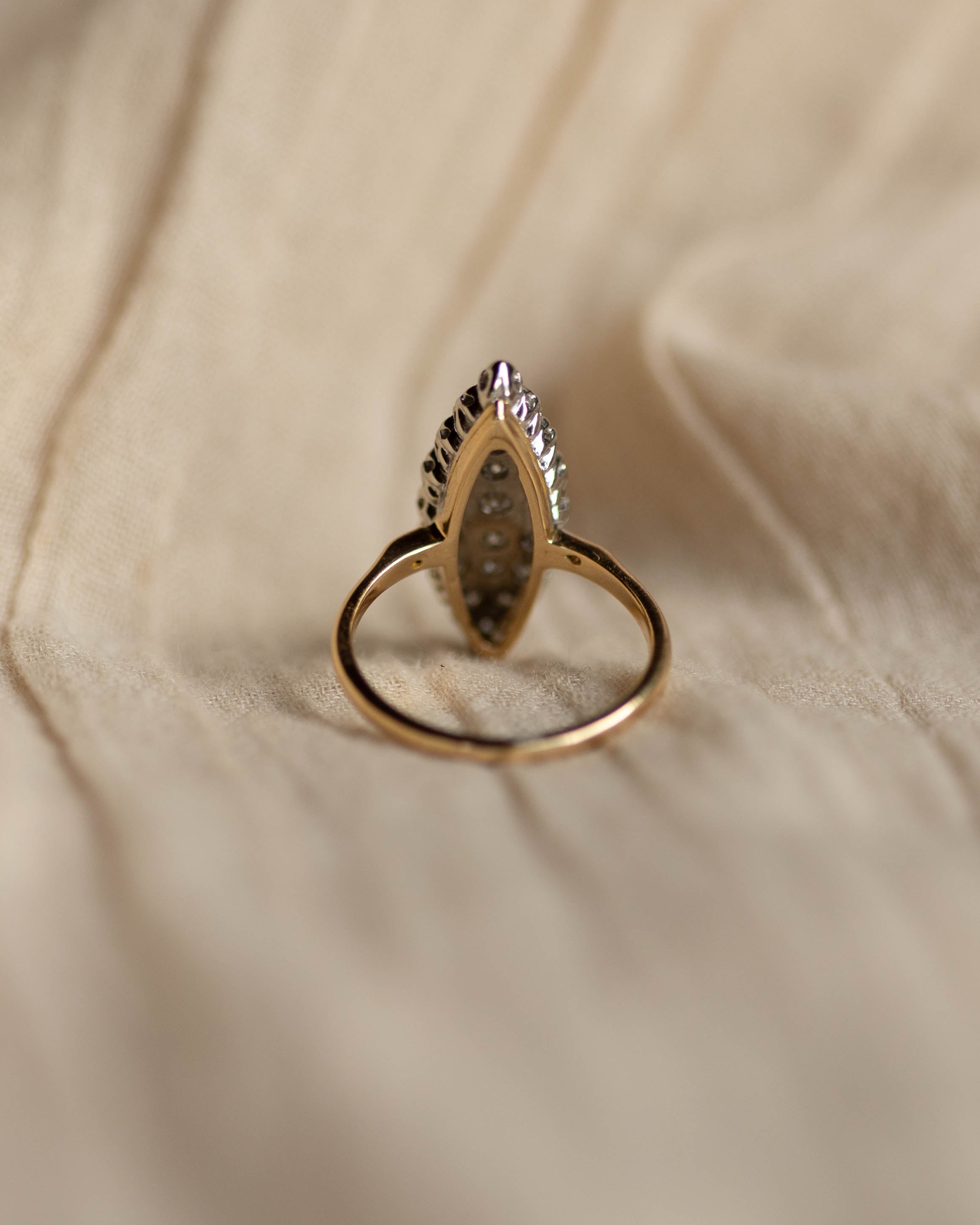 Valentina Vintage 18ct Gold Diamond Marquise Cluster Ring