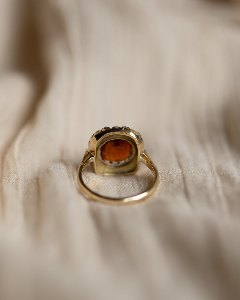 Romilly Antique 18ct Gold Garnet & Diamond Cluster Ring