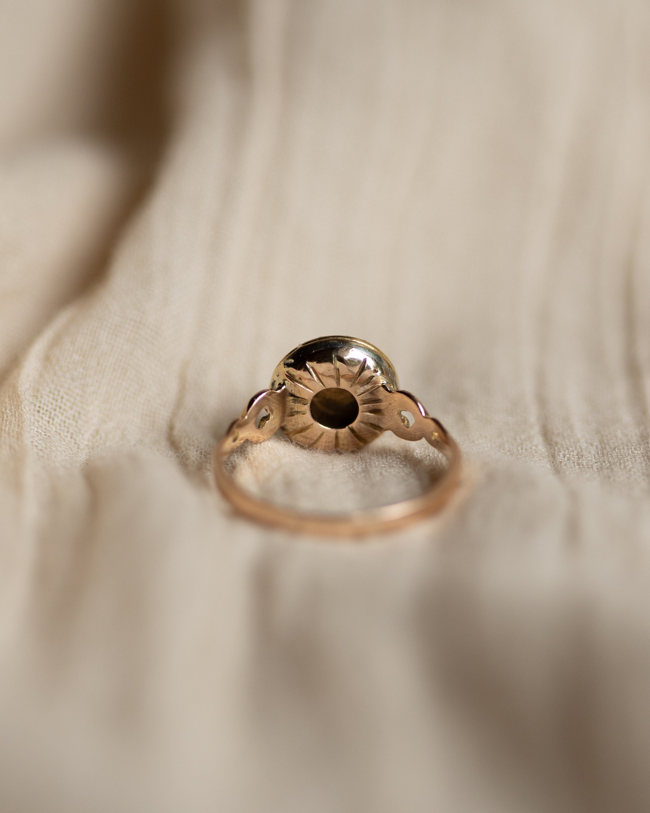 Lisette Antique 18ct Gold Pearl & Diamond Cluster Ring