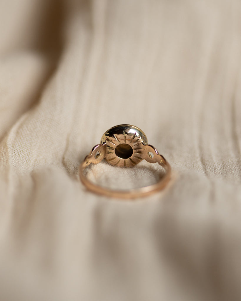 Lisette Antique 18ct Gold Pearl & Diamond Cluster Ring